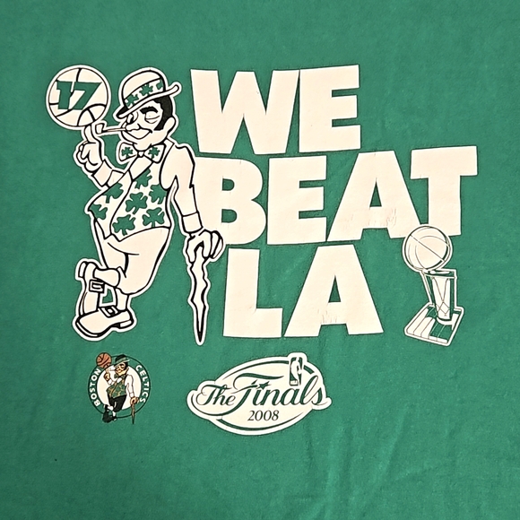 NBA 2008 FINALS Boston Celtics LA UNI Lg. Gildan commemorative graphic print tee - Picture 2 of 5
